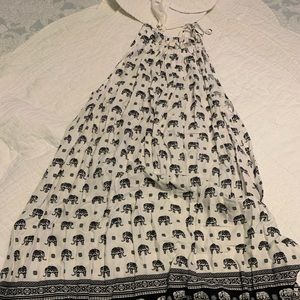 Charming breezy dress with regal elephant print